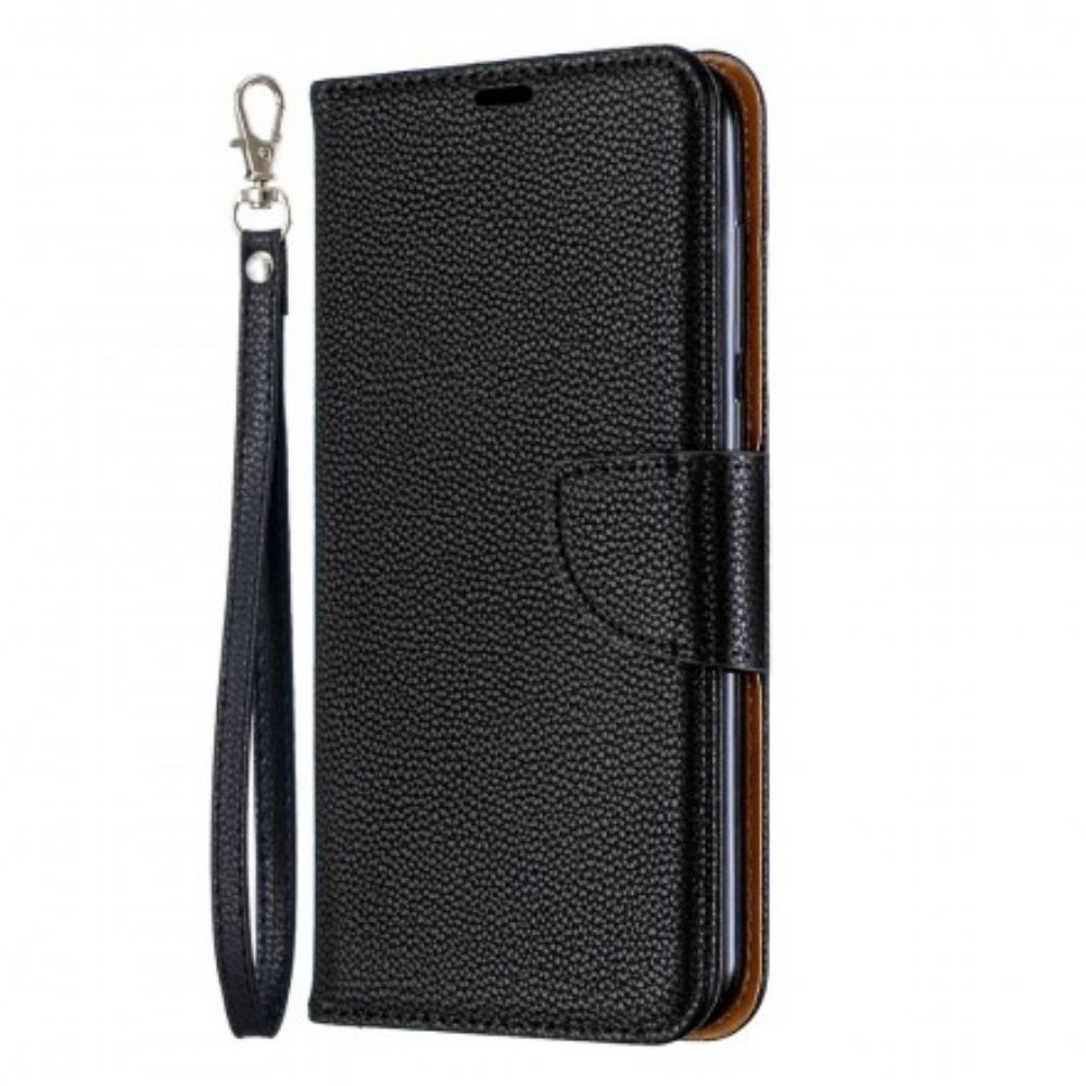 Leren Hoesje voor Huawei Y7 2019 Folio-hoesje Litchi Flap Schuin