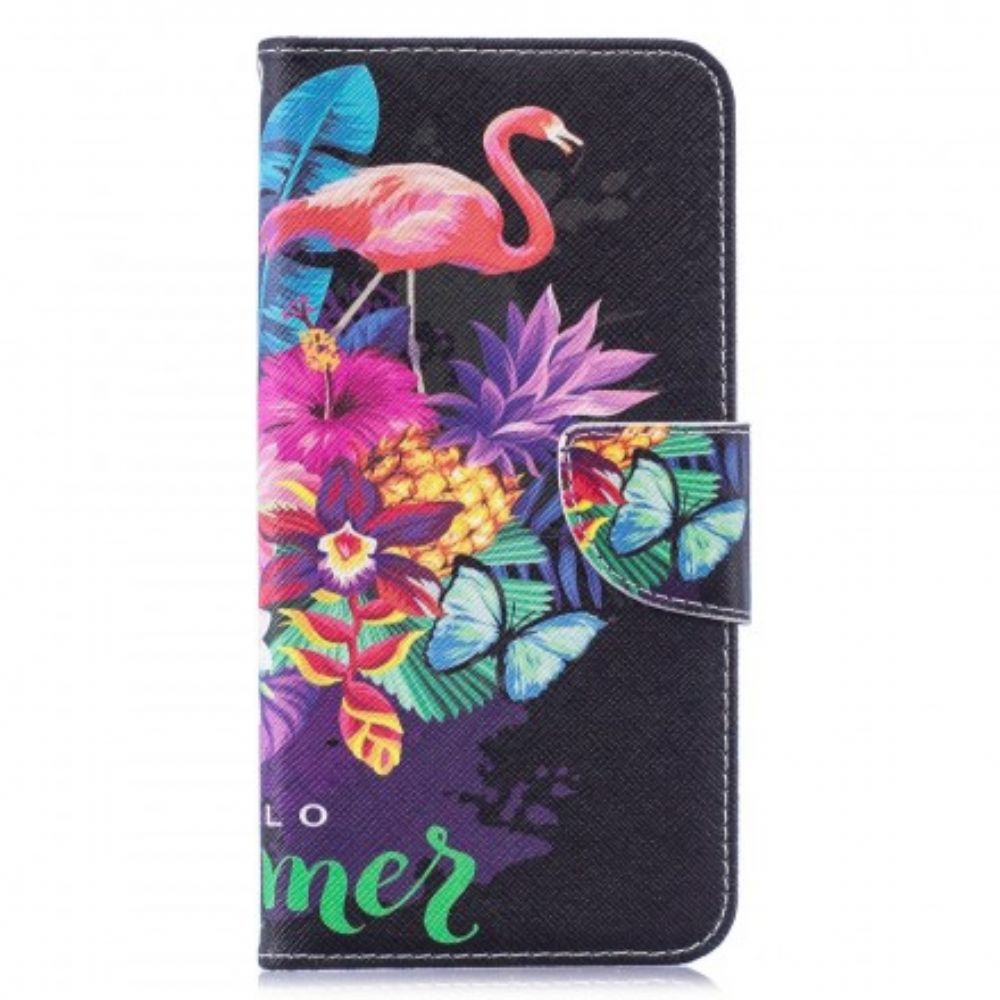 Leren Hoesje voor Huawei Y7 2019 Hallo Zomer