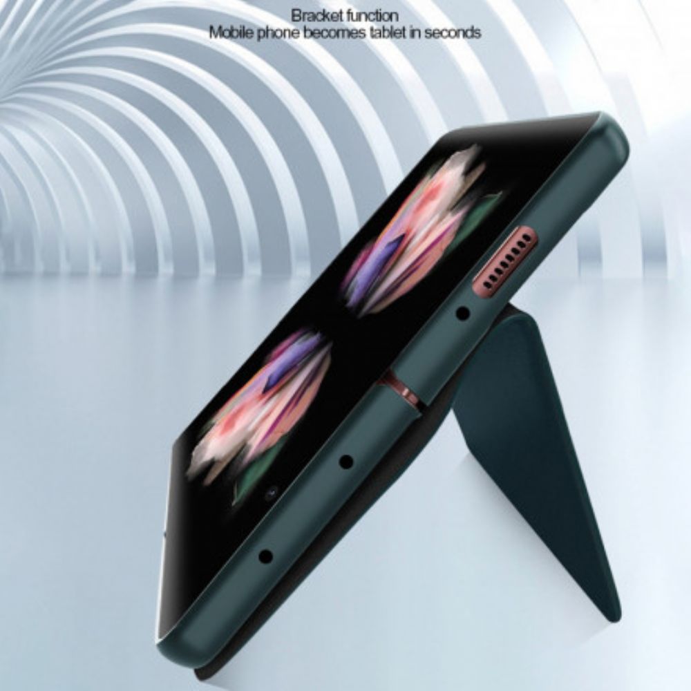 Bescherming Hoesje voor Samsung Galaxy Z Fold 3 5G Folio-hoesje Skin-touch Splitleer