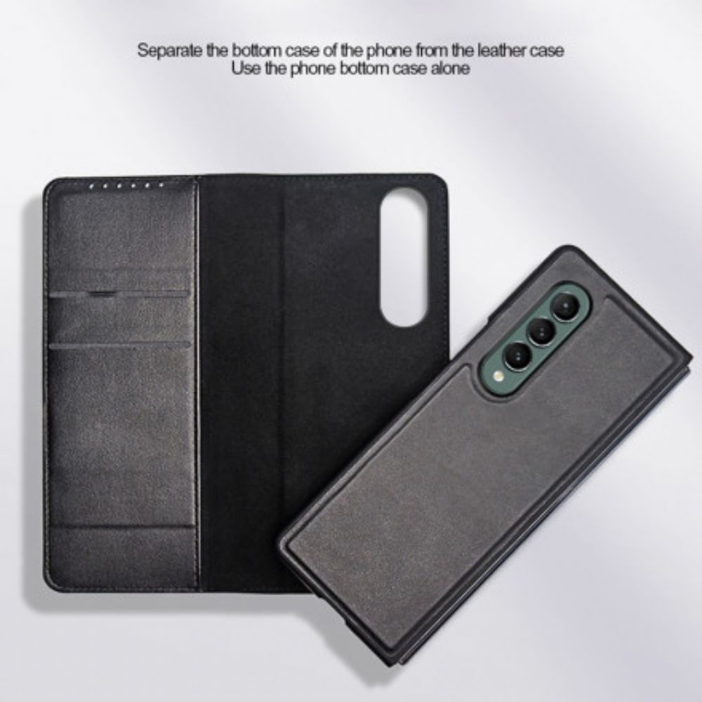 Bescherming Hoesje voor Samsung Galaxy Z Fold 3 5G Folio-hoesje Skin-touch Splitleer