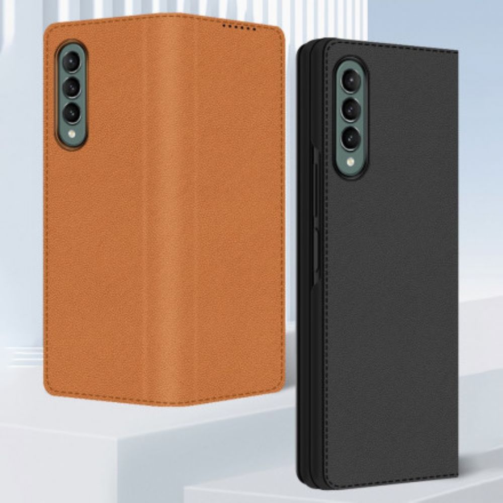 Bescherming Hoesje voor Samsung Galaxy Z Fold 3 5G Folio-hoesje Skin-touch Splitleer