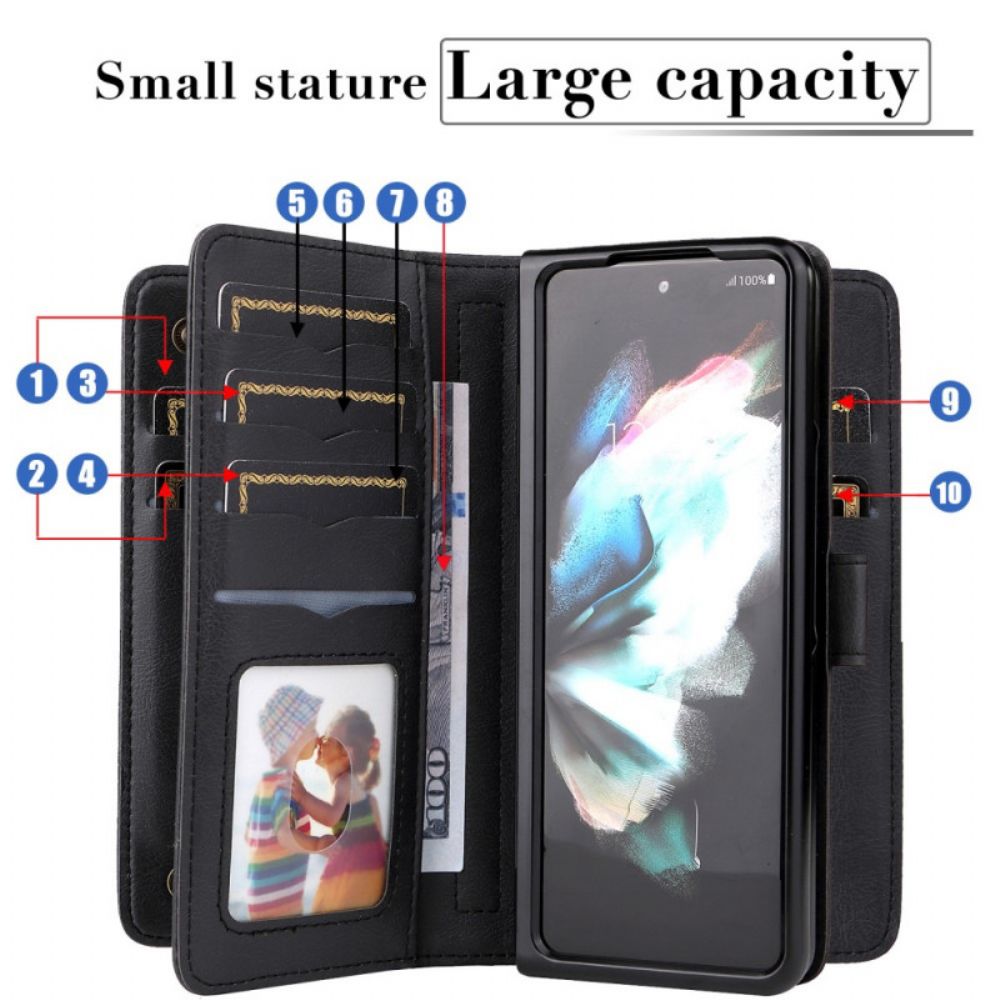 Flip Case voor Samsung Galaxy Z Fold 3 5G Multifunctionele Zakelijke Portemonnee