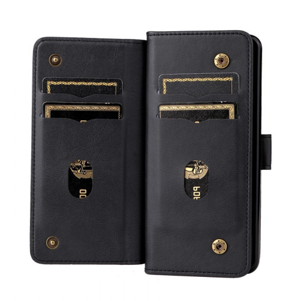 Flip Case voor Samsung Galaxy Z Fold 3 5G Multifunctionele Zakelijke Portemonnee