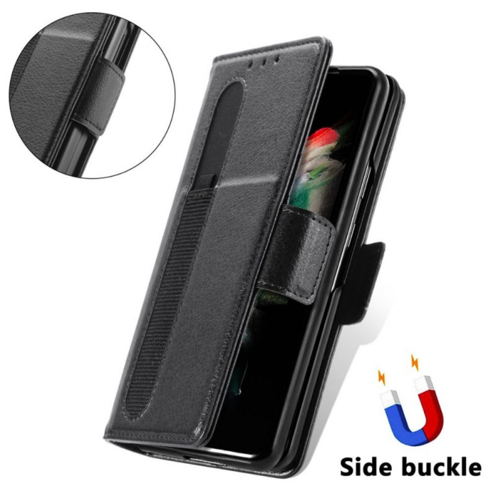 Folio-hoesje voor Samsung Galaxy Z Fold 3 5G Caseneo Leereffect