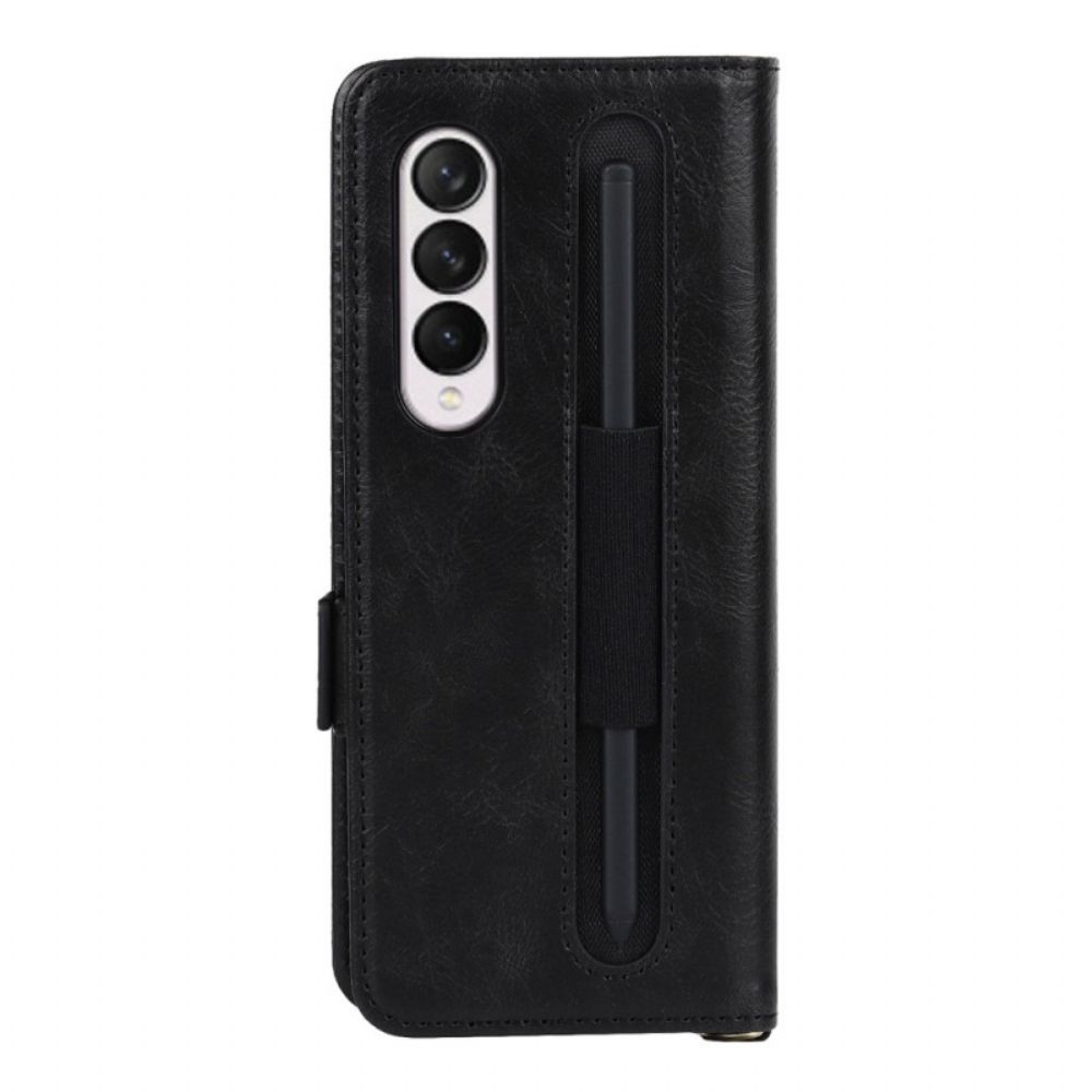 Folio-hoesje voor Samsung Galaxy Z Fold 3 5G Flip Case Penhouder Met Dubbele Klep