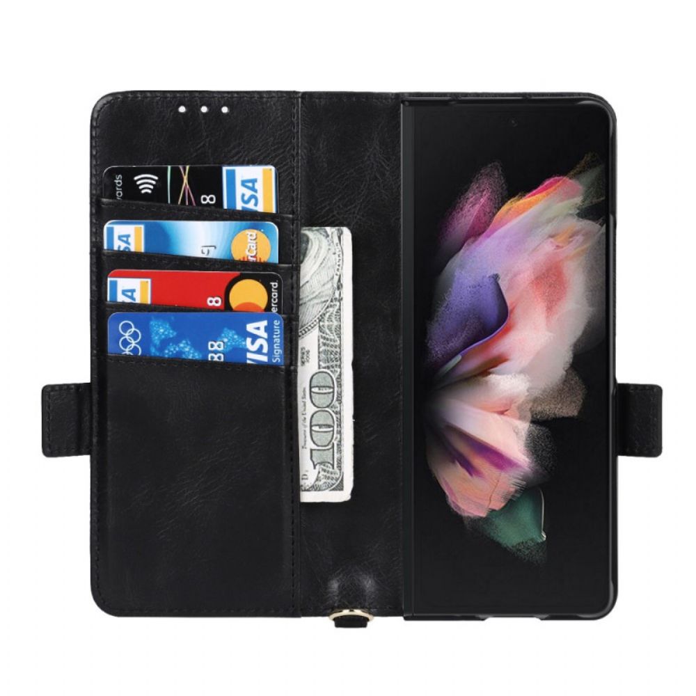 Folio-hoesje voor Samsung Galaxy Z Fold 3 5G Flip Case Penhouder Met Dubbele Klep