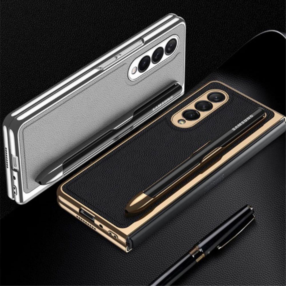 Hoesje voor Samsung Galaxy Z Fold 3 5G Bescherming Hoesje Gkk-schermbeschermer En Stylushouder