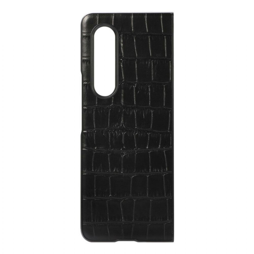 Hoesje voor Samsung Galaxy Z Fold 3 5G Echt Krokodillenleer