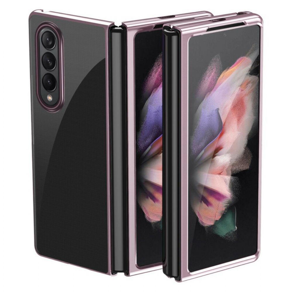 Hoesje voor Samsung Galaxy Z Fold 3 5G Heldere Metalen Stijl Randen
