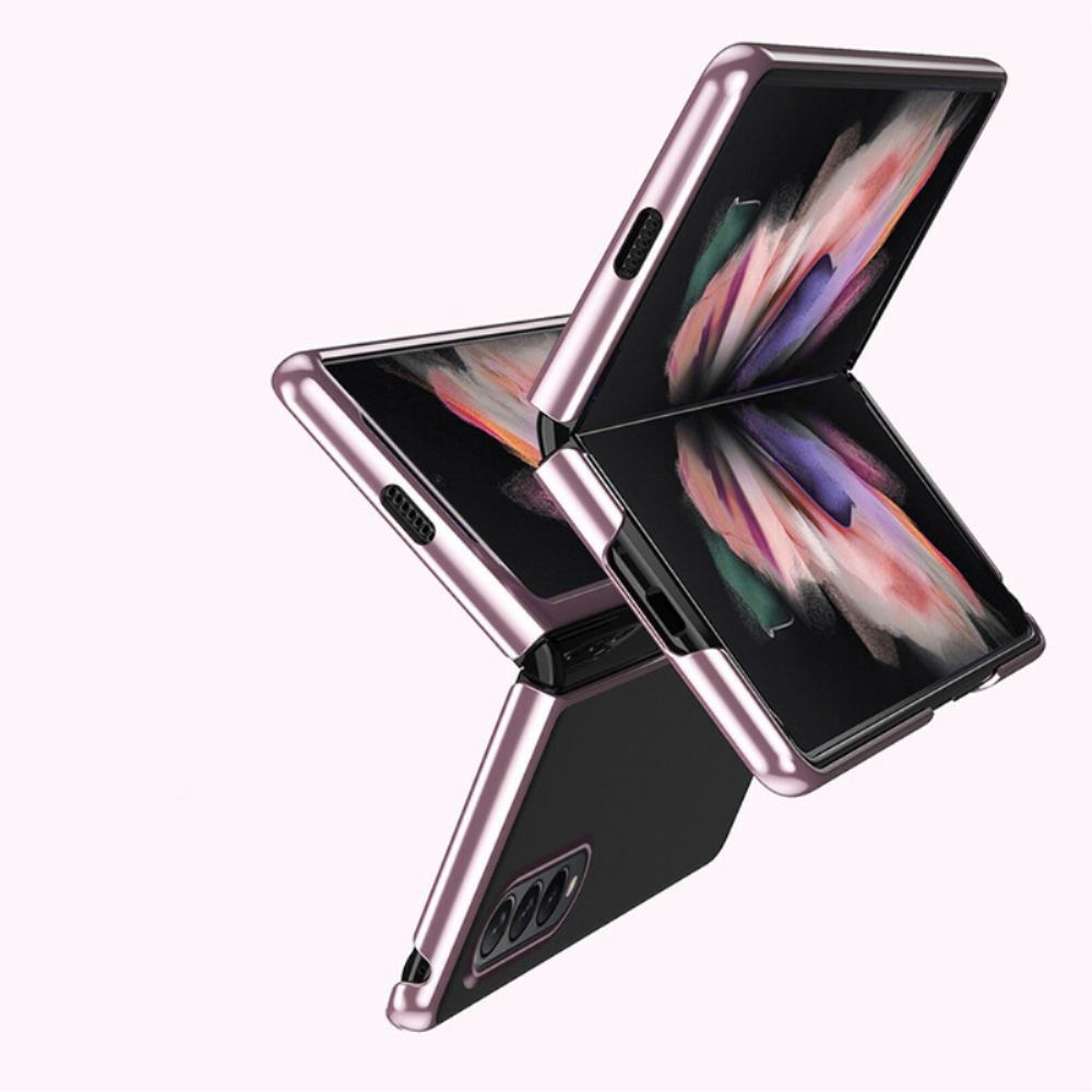 Hoesje voor Samsung Galaxy Z Fold 3 5G Heldere Metalen Stijl Randen