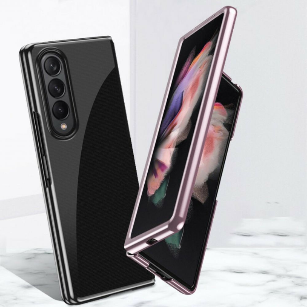 Hoesje voor Samsung Galaxy Z Fold 3 5G Heldere Metalen Stijl Randen