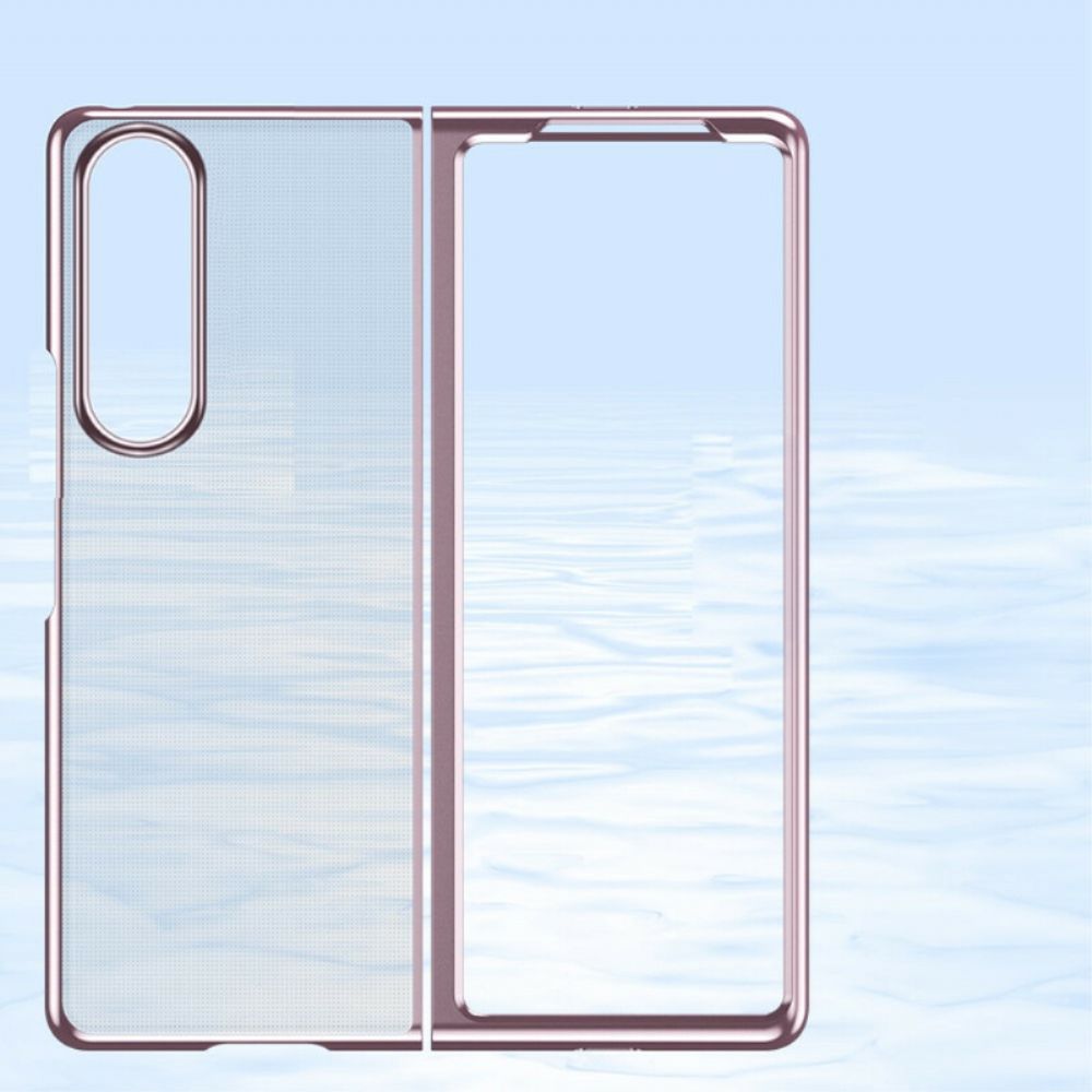Hoesje voor Samsung Galaxy Z Fold 3 5G Heldere Metalen Stijl Randen