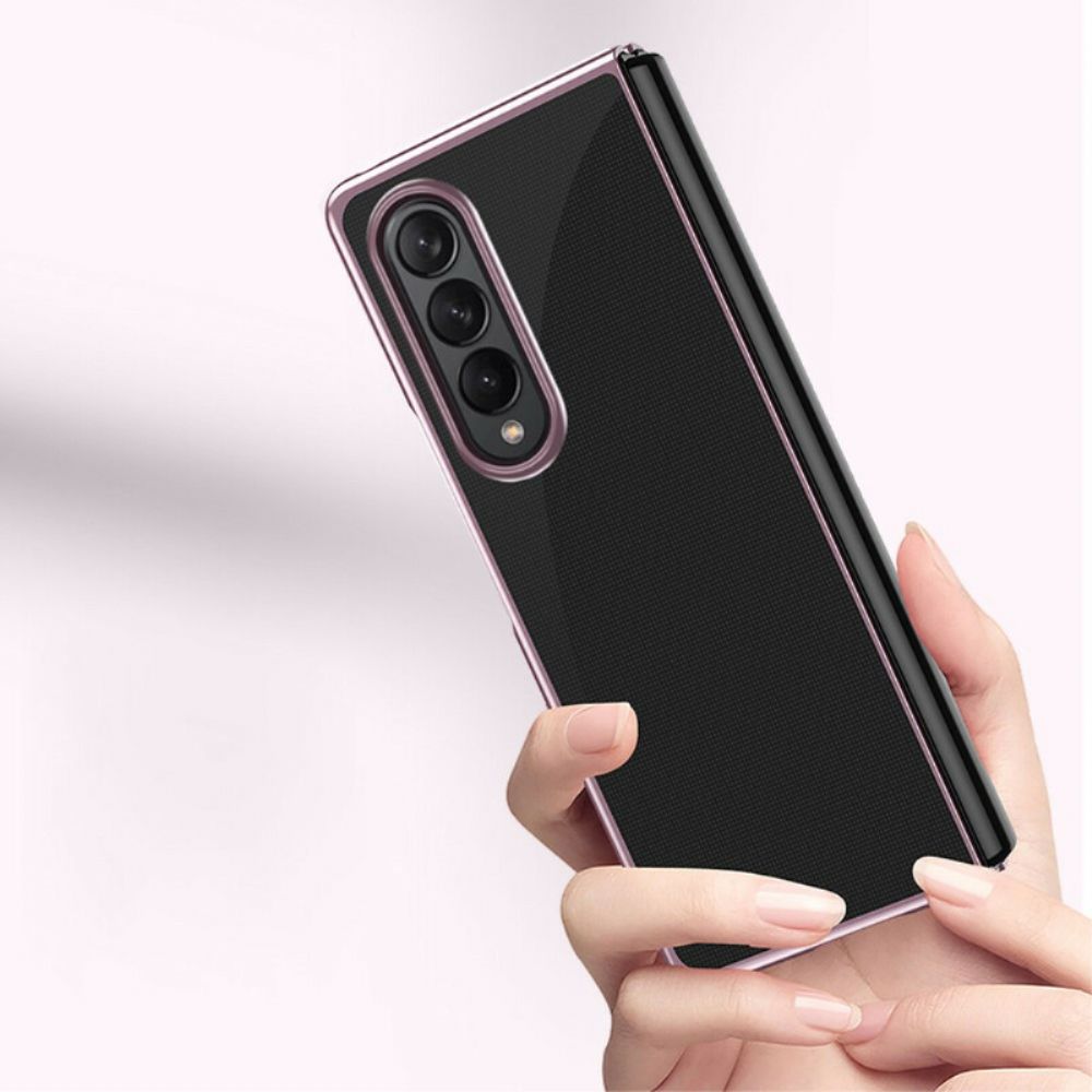 Hoesje voor Samsung Galaxy Z Fold 3 5G Heldere Metalen Stijl Randen