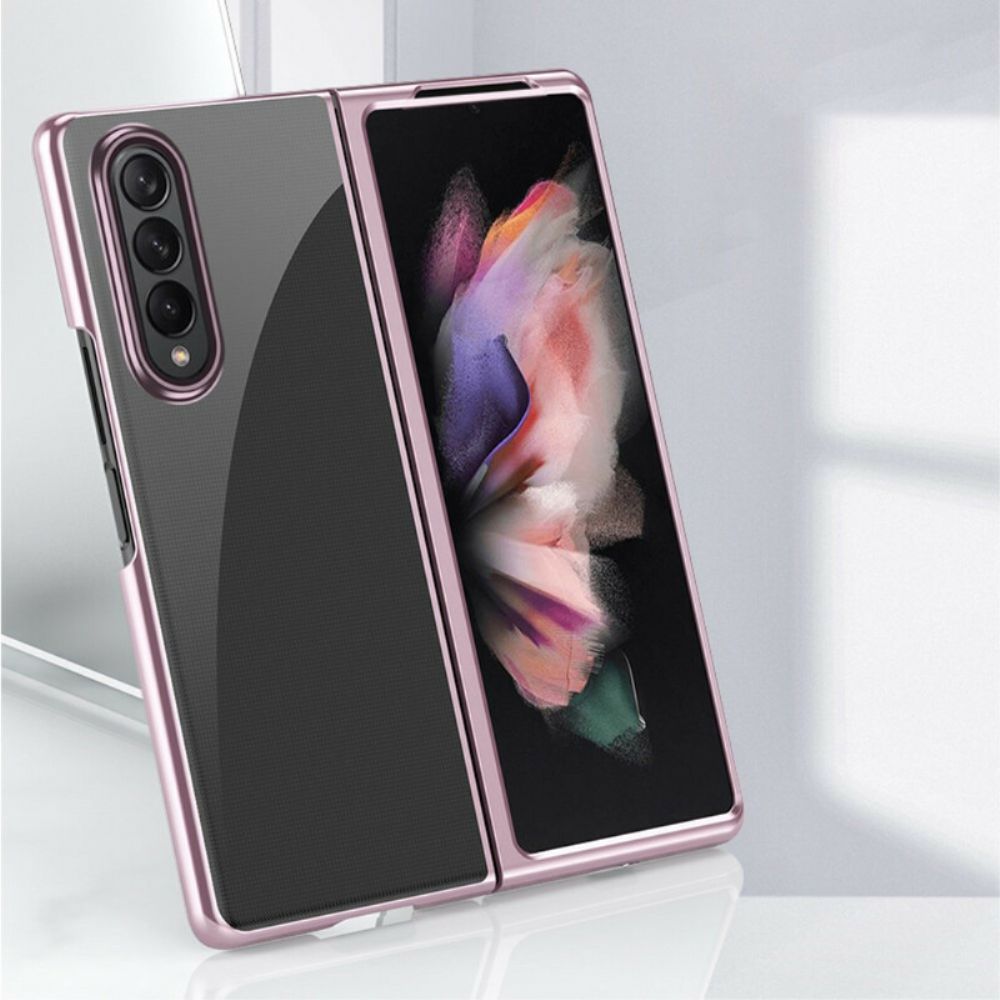 Hoesje voor Samsung Galaxy Z Fold 3 5G Heldere Metalen Stijl Randen
