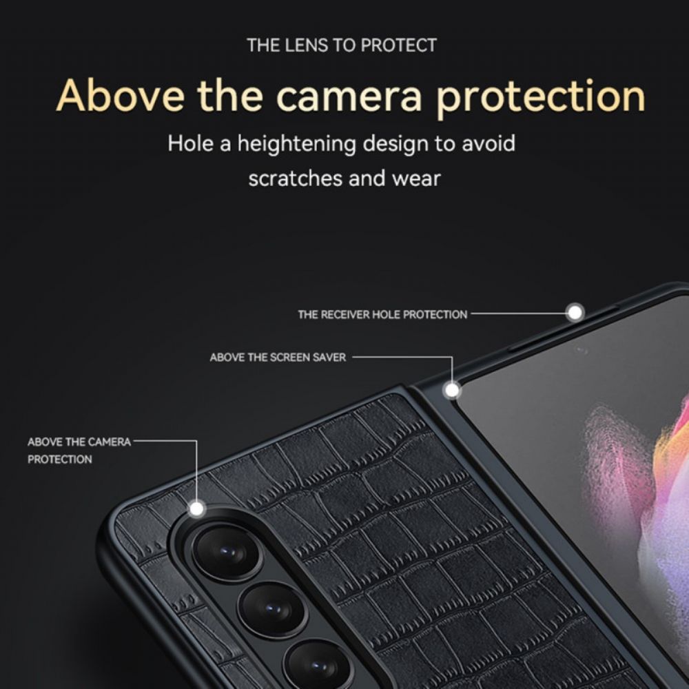 Hoesje voor Samsung Galaxy Z Fold 3 5G Krokodillenleer Stijl Sulada