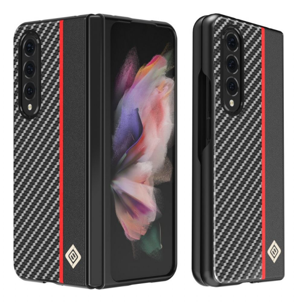 Hoesje voor Samsung Galaxy Z Fold 3 5G Lijn Koolstofvezel Lc.imeeke