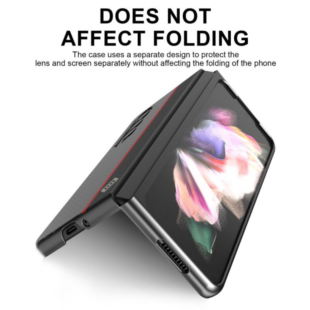 Hoesje voor Samsung Galaxy Z Fold 3 5G Lijn Koolstofvezel Lc.imeeke