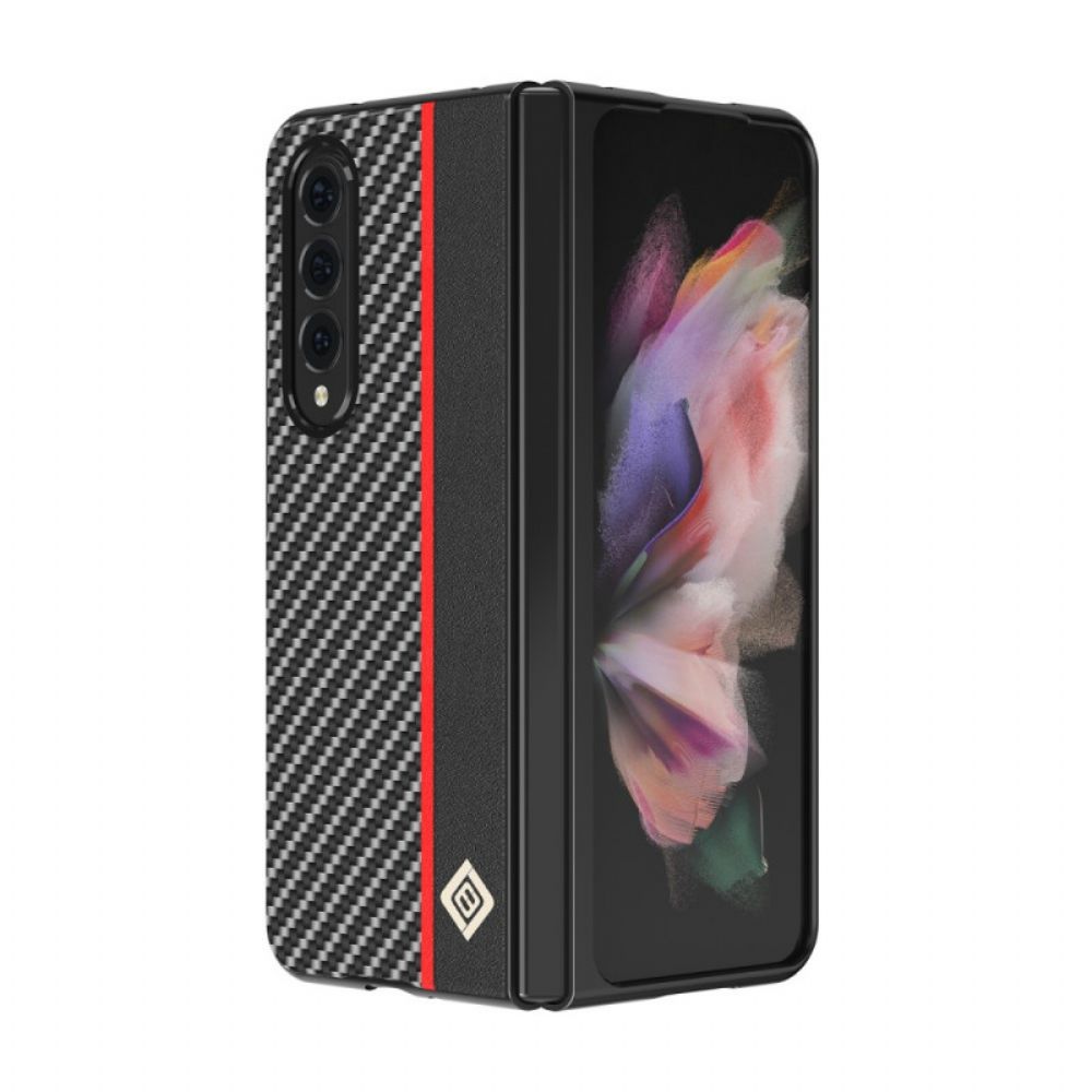 Hoesje voor Samsung Galaxy Z Fold 3 5G Lijn Koolstofvezel Lc.imeeke