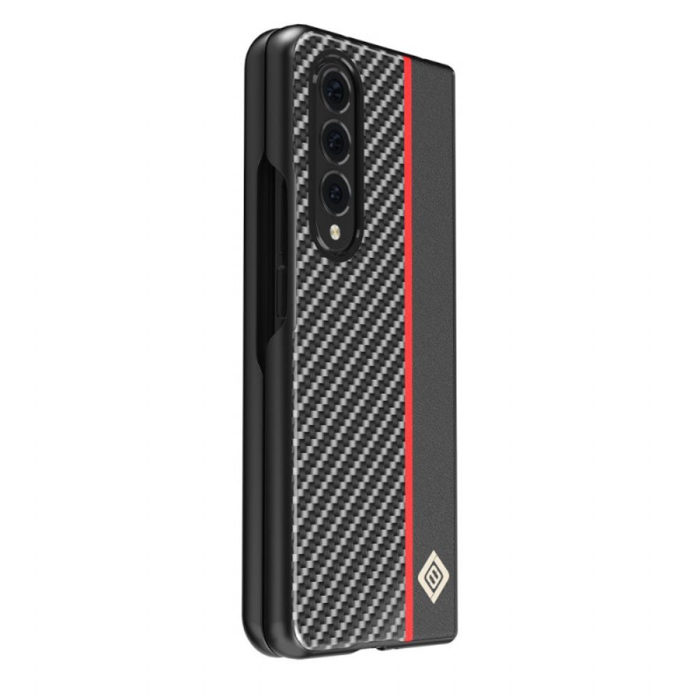Hoesje voor Samsung Galaxy Z Fold 3 5G Lijn Koolstofvezel Lc.imeeke