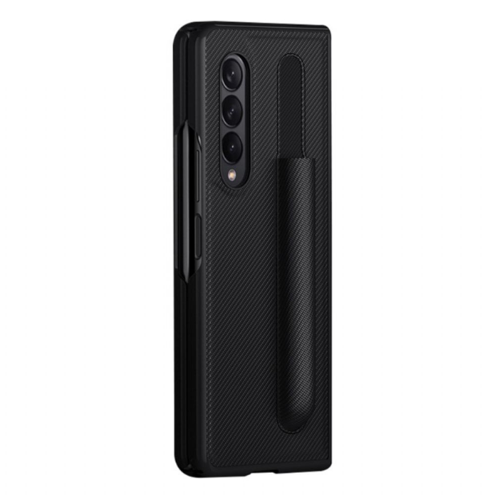 Hoesje voor Samsung Galaxy Z Fold 3 5G Stylushouder Met Leerstructuur