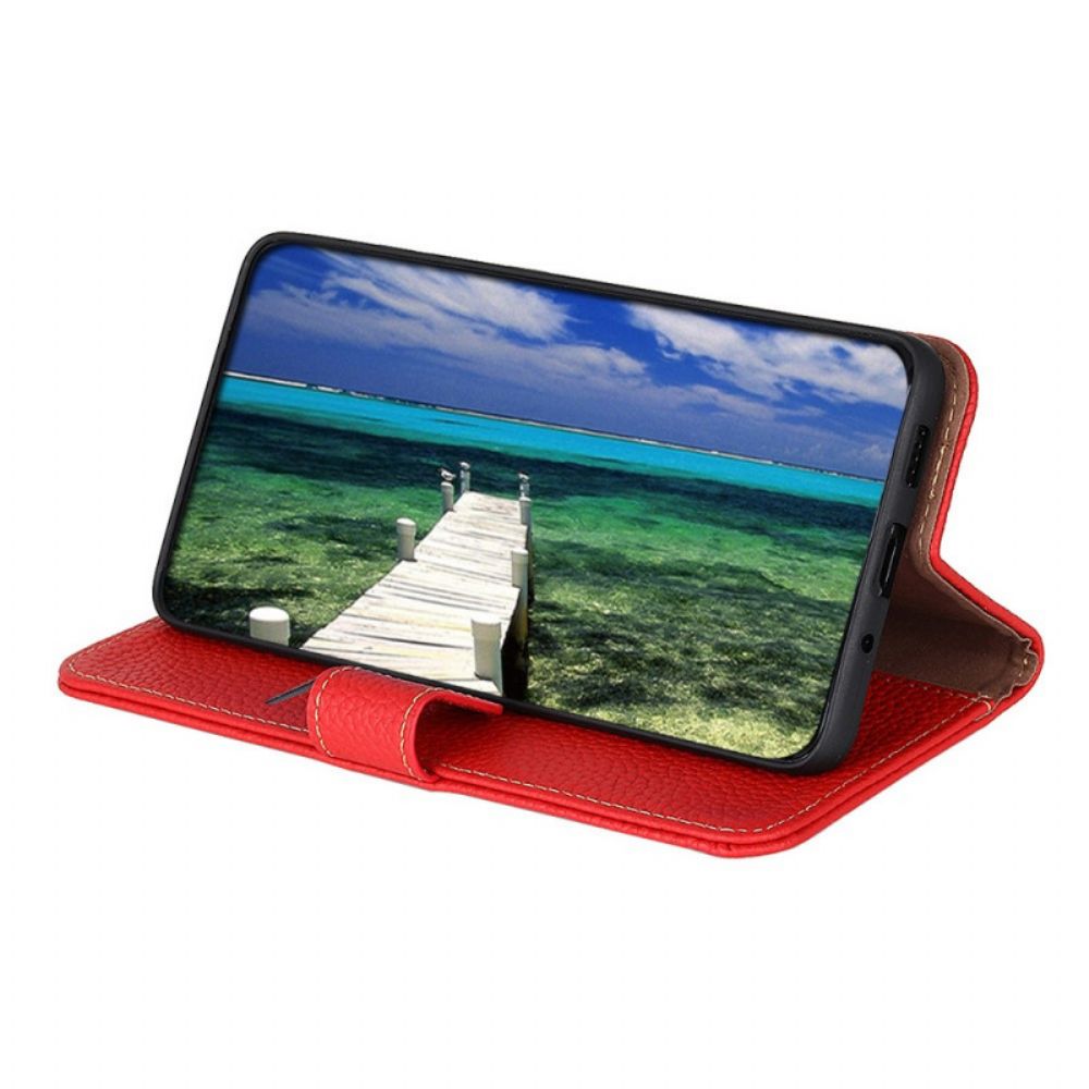 Folio-hoesje voor Honor Magic 4 Lite 5G Echt Litchi Khazneh Leer