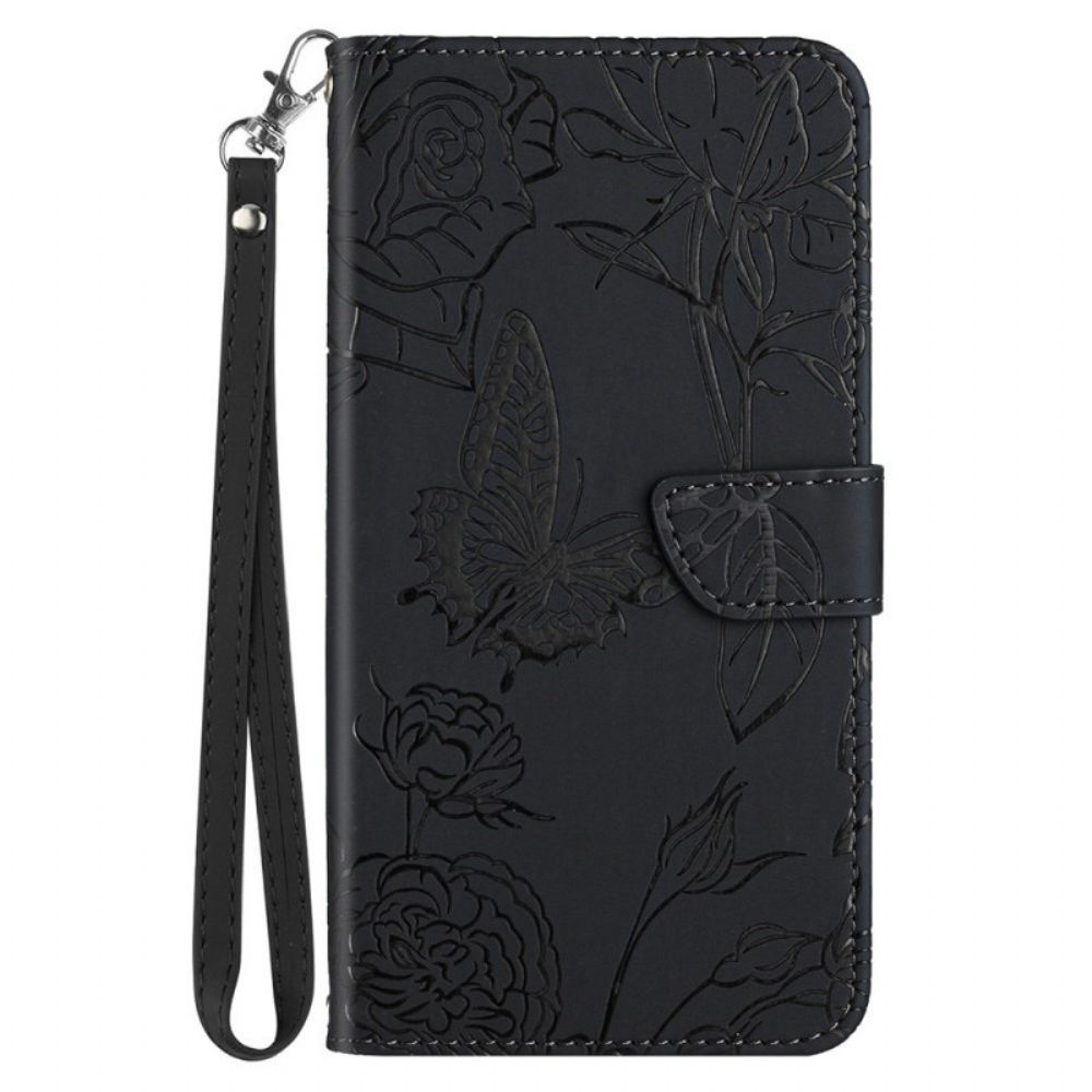 Folio-hoesje voor Honor Magic 4 Lite 5G Vlinders En Lanyard