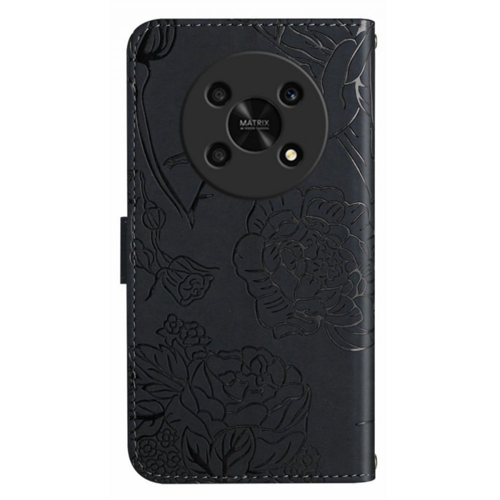 Folio-hoesje voor Honor Magic 4 Lite 5G Vlinders En Lanyard