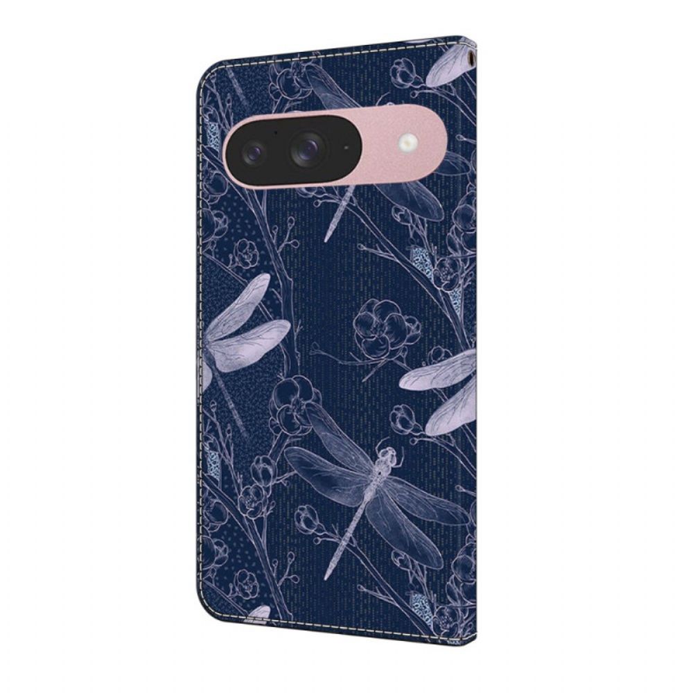 Flip Case Leren Google Pixel 10 / 10 Pro Libellenpatroon