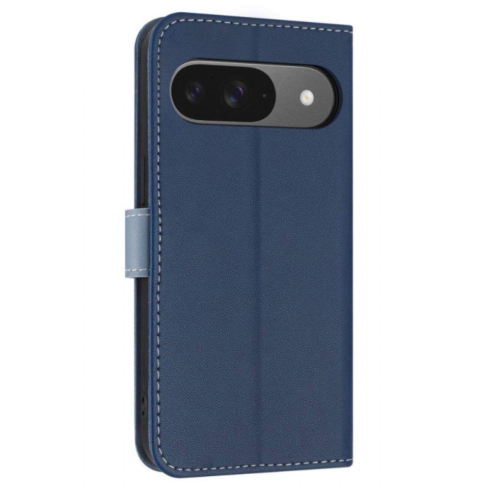 Flip Case Leren Google Pixel 10 / 10 Pro Tweekleurig Met Koord