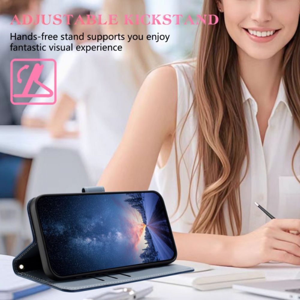 Flip Case Leren Google Pixel 10 / 10 Pro Tweekleurig Met Koord