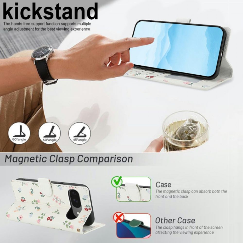 Folio-hoesje Google Pixel 10 / 10 Pro Bloemenbandje