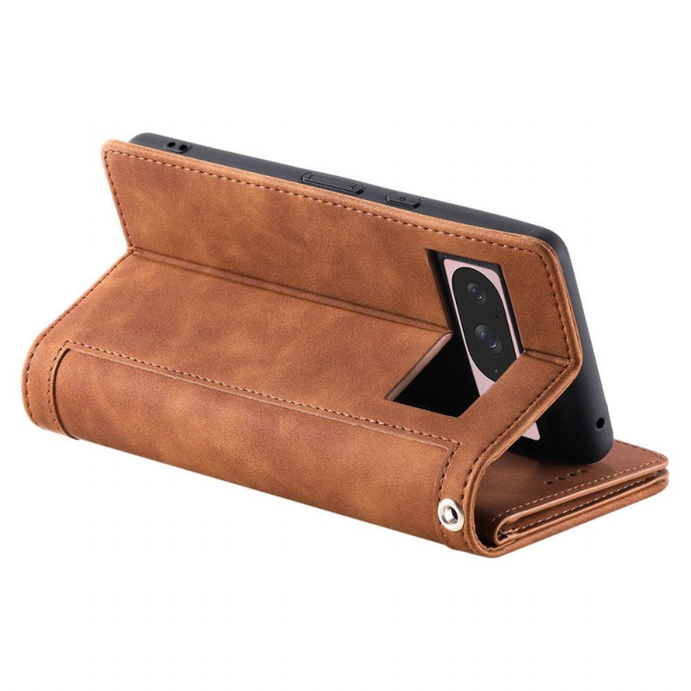 Folio-hoesje Google Pixel 10 / 10 Pro Telefoonhoesje Portemonnee Met 9 Kaartsleuven En Bandje