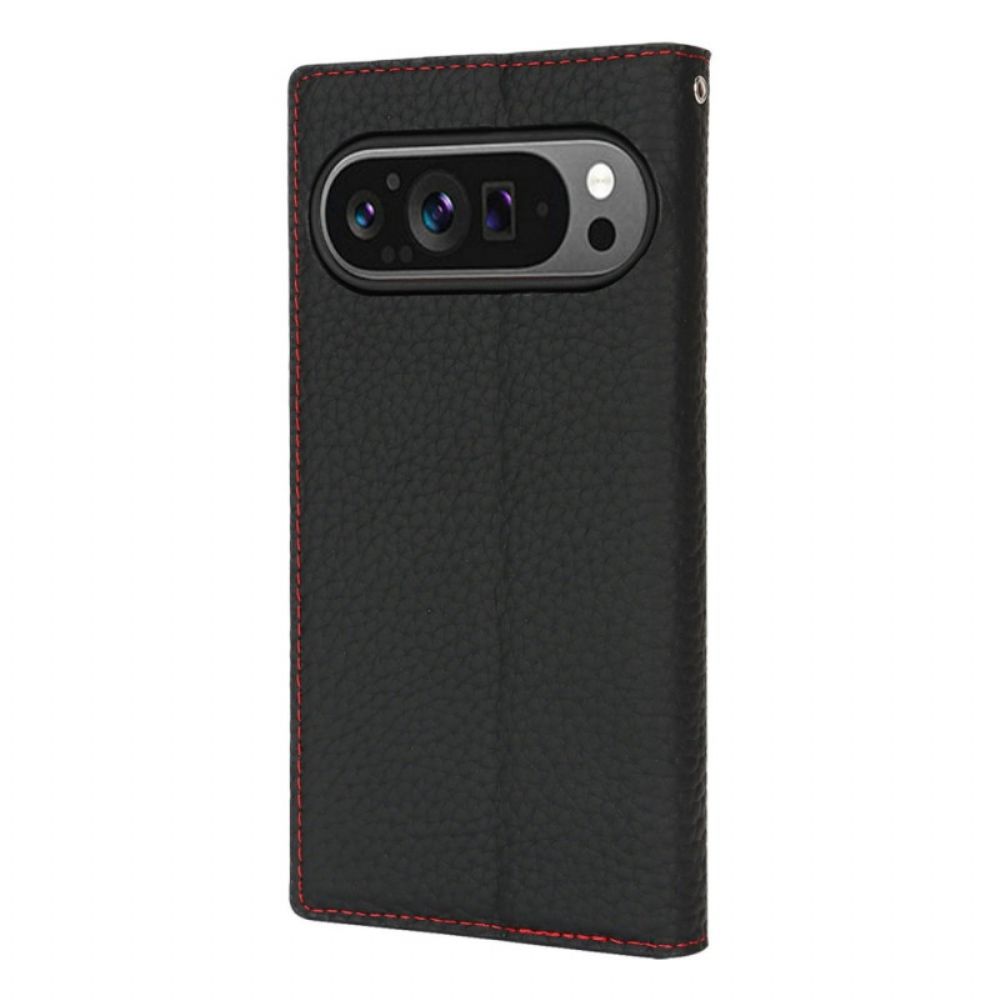 Folio-hoesje Voor Google Pixel 10 / 10 Pro Gestructureerd Leren Bandje