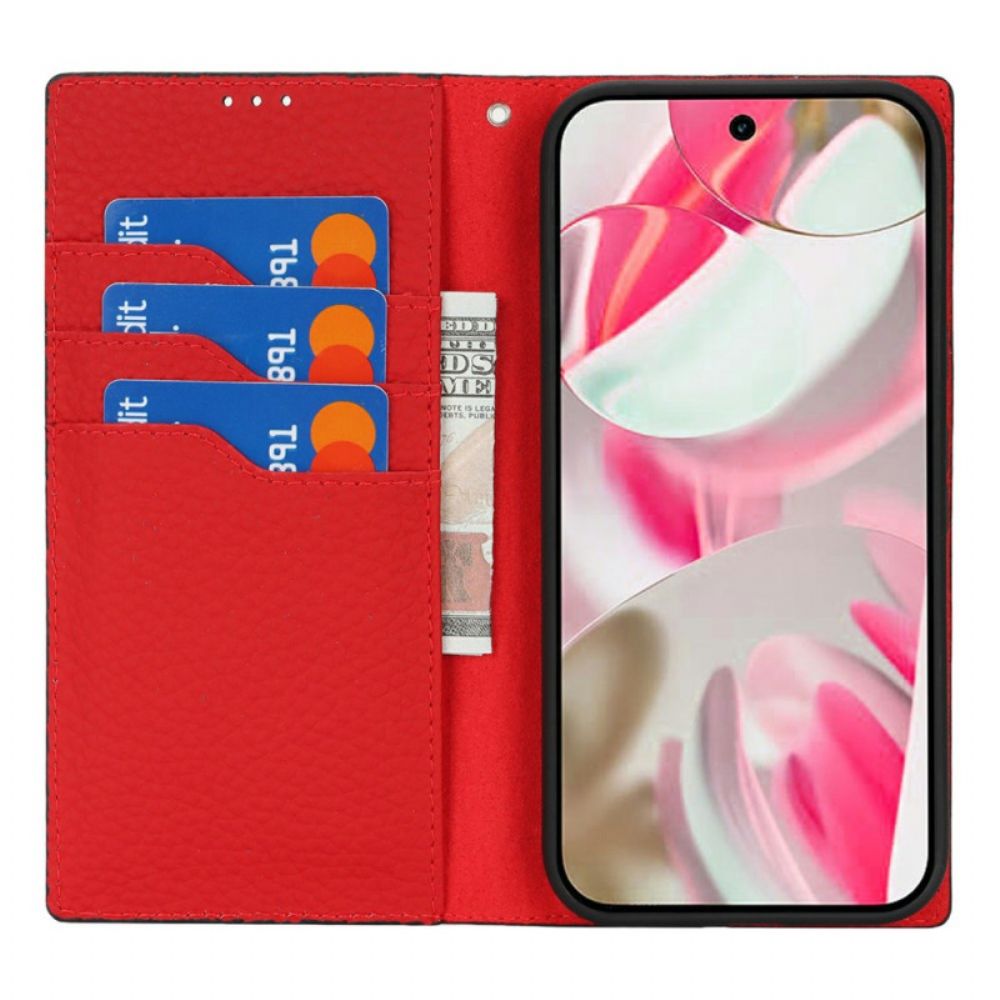 Folio-hoesje Voor Google Pixel 10 / 10 Pro Gestructureerd Leren Bandje