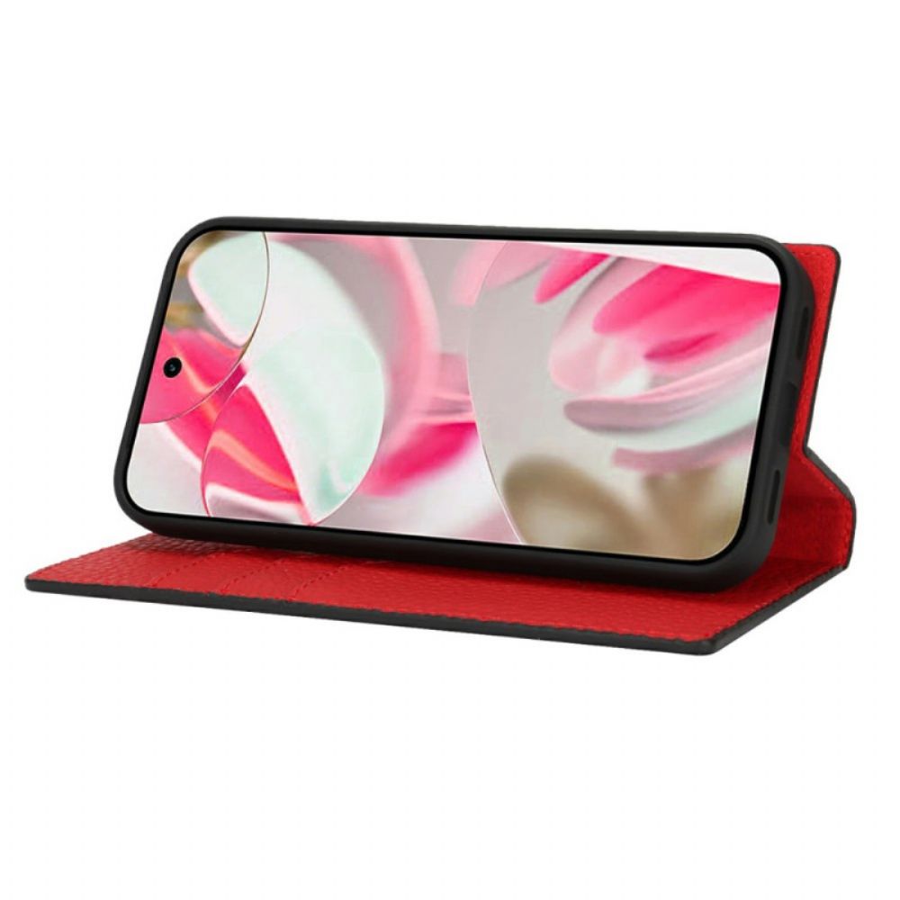 Folio-hoesje Voor Google Pixel 10 / 10 Pro Gestructureerd Leren Bandje