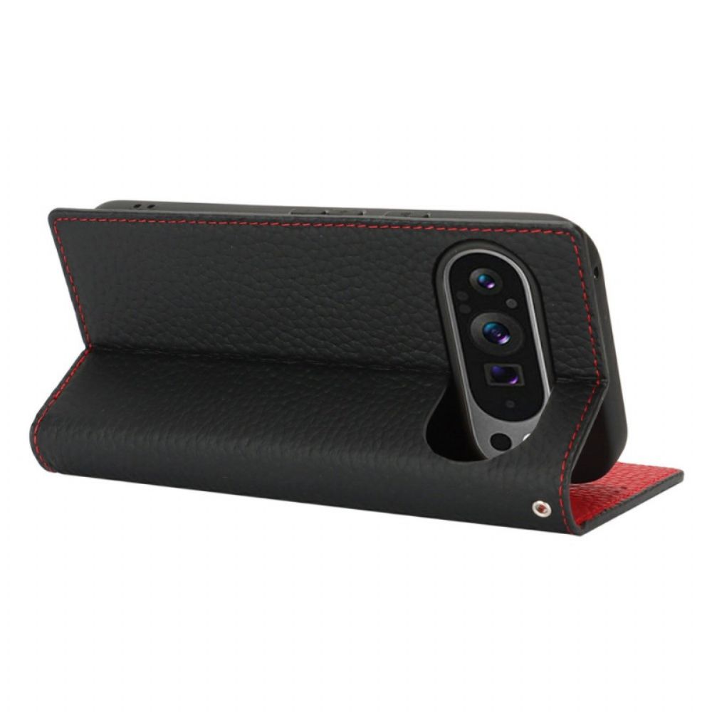 Folio-hoesje Voor Google Pixel 10 / 10 Pro Gestructureerd Leren Bandje