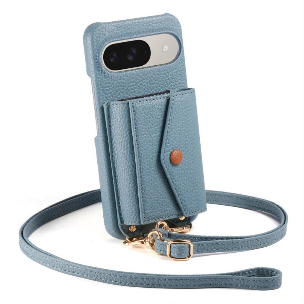 Hoesje Google Pixel 10 / 10 Pro 9 Spiegel Kaarthouder En Schouderband Bescherming Hoesje