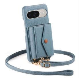 Hoesje Google Pixel 10 / 10 Pro 9 Spiegel Kaarthouder En Schouderband Bescherming Hoesje