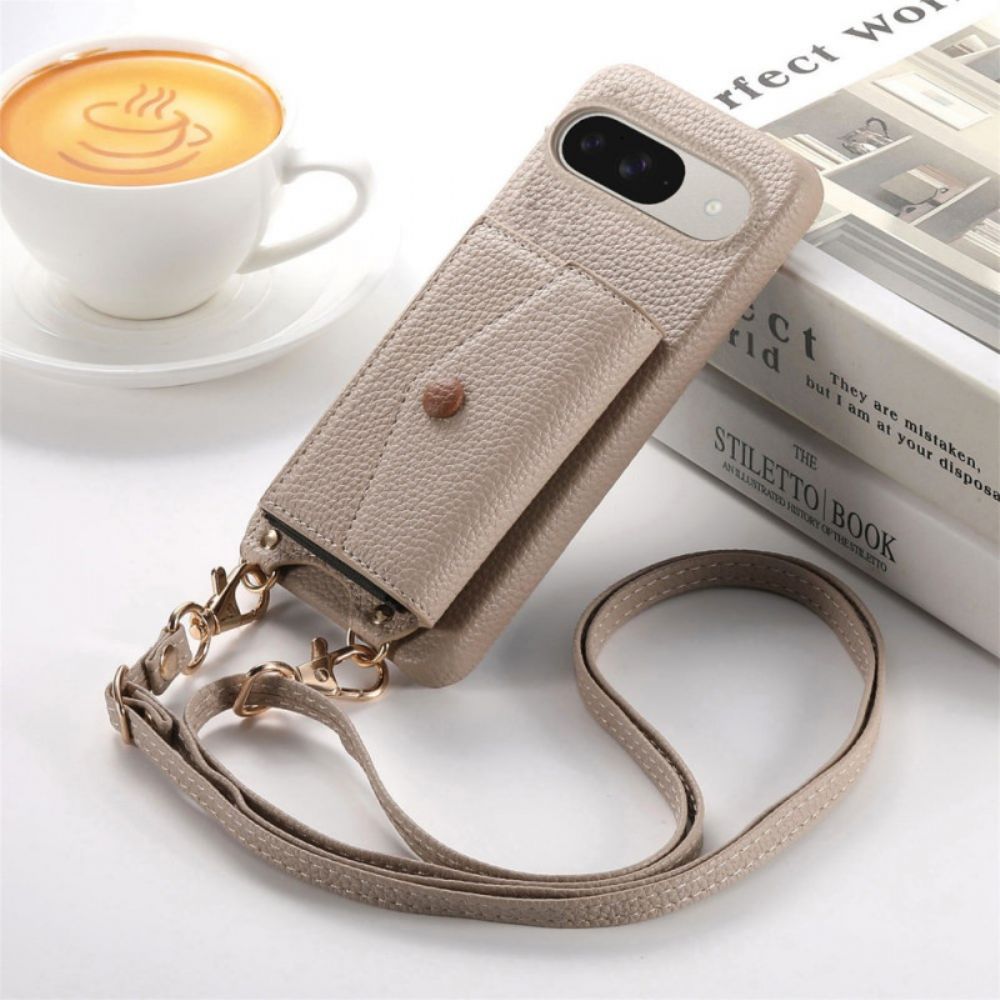 Hoesje Google Pixel 10 / 10 Pro 9 Spiegel Kaarthouder En Schouderband Bescherming Hoesje