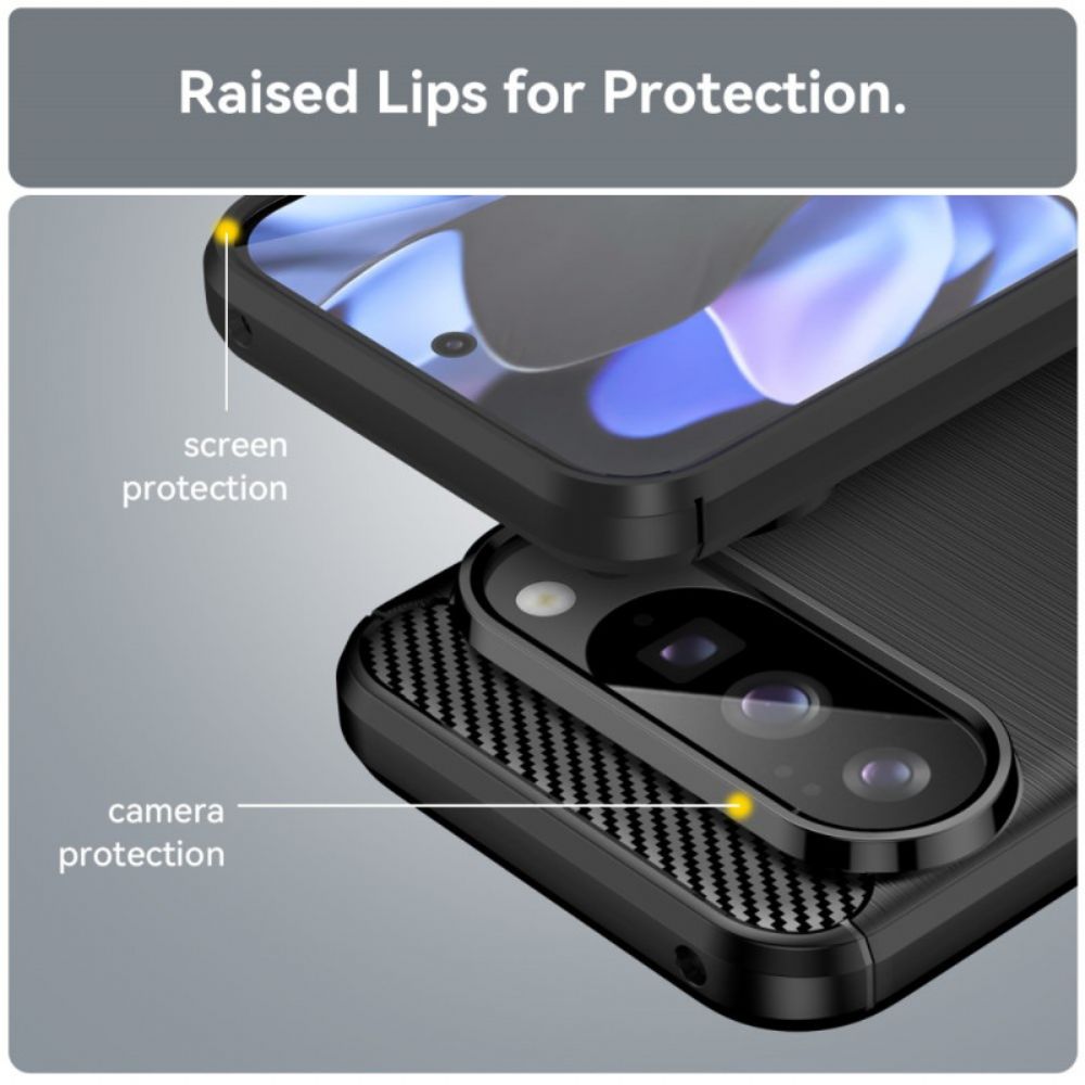 Hoesje Google Pixel 10 / 10 Pro Geborsteld Koolstofvezel