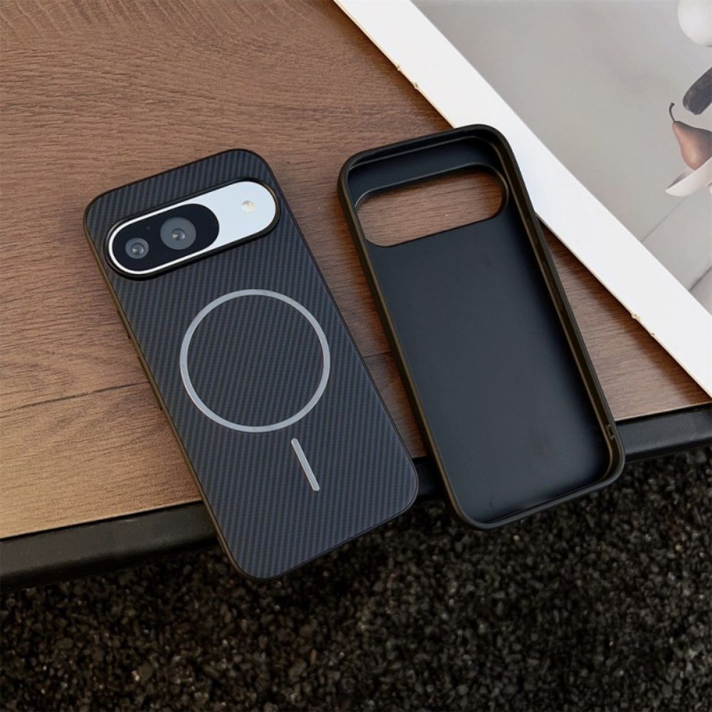 Hoesje Google Pixel 10 / 10 Pro Magsafe-compatibel Koolstofvezeltextuur Bescherming Hoesje
