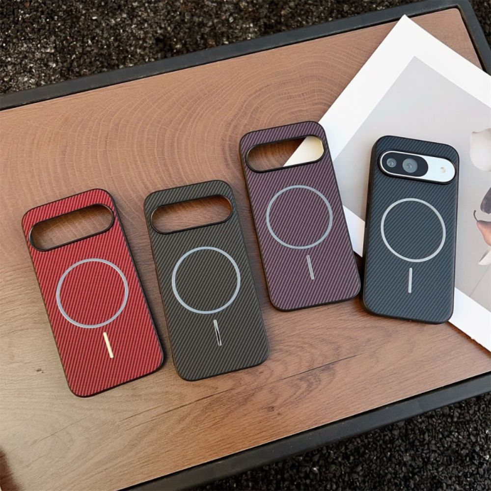 Hoesje Google Pixel 10 / 10 Pro Magsafe-compatibel Koolstofvezeltextuur Bescherming Hoesje