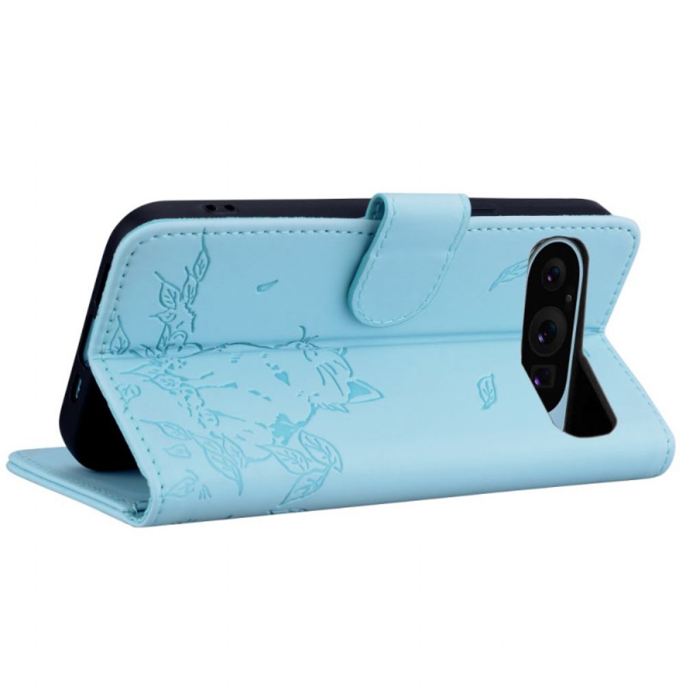 Leren Hoesje Google Pixel 10 / 10 Pro Kattenprint Bescherming Hoesje