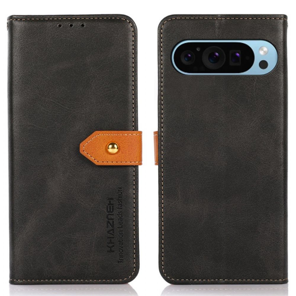 Leren Hoesje Google Pixel 10 / 10 Pro Khazneh Gouden Sluiting Bescherming Hoesje