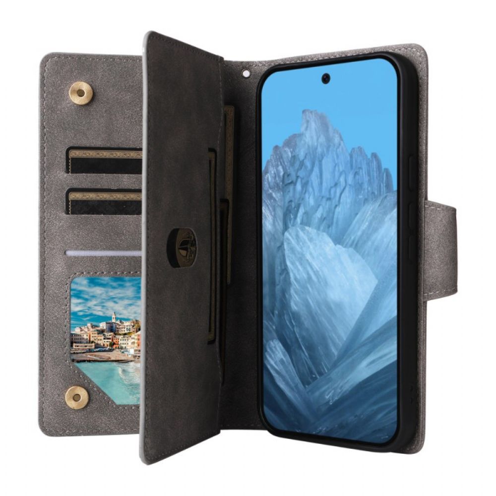 Leren Hoesje Google Pixel 10 / 10 Pro Portemonnee Met Suède-effect Bescherming Hoesje