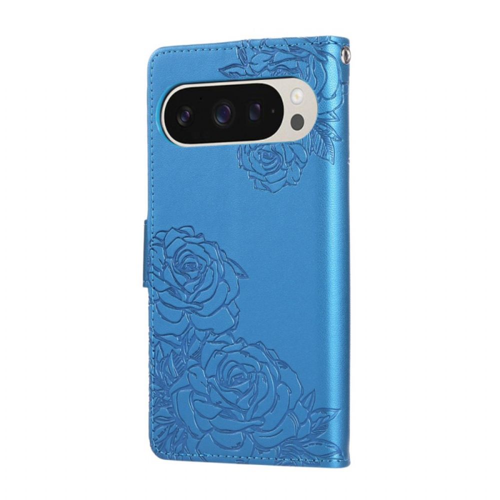 Leren Hoesje Google Pixel 10 / 10 Pro Rozenprint