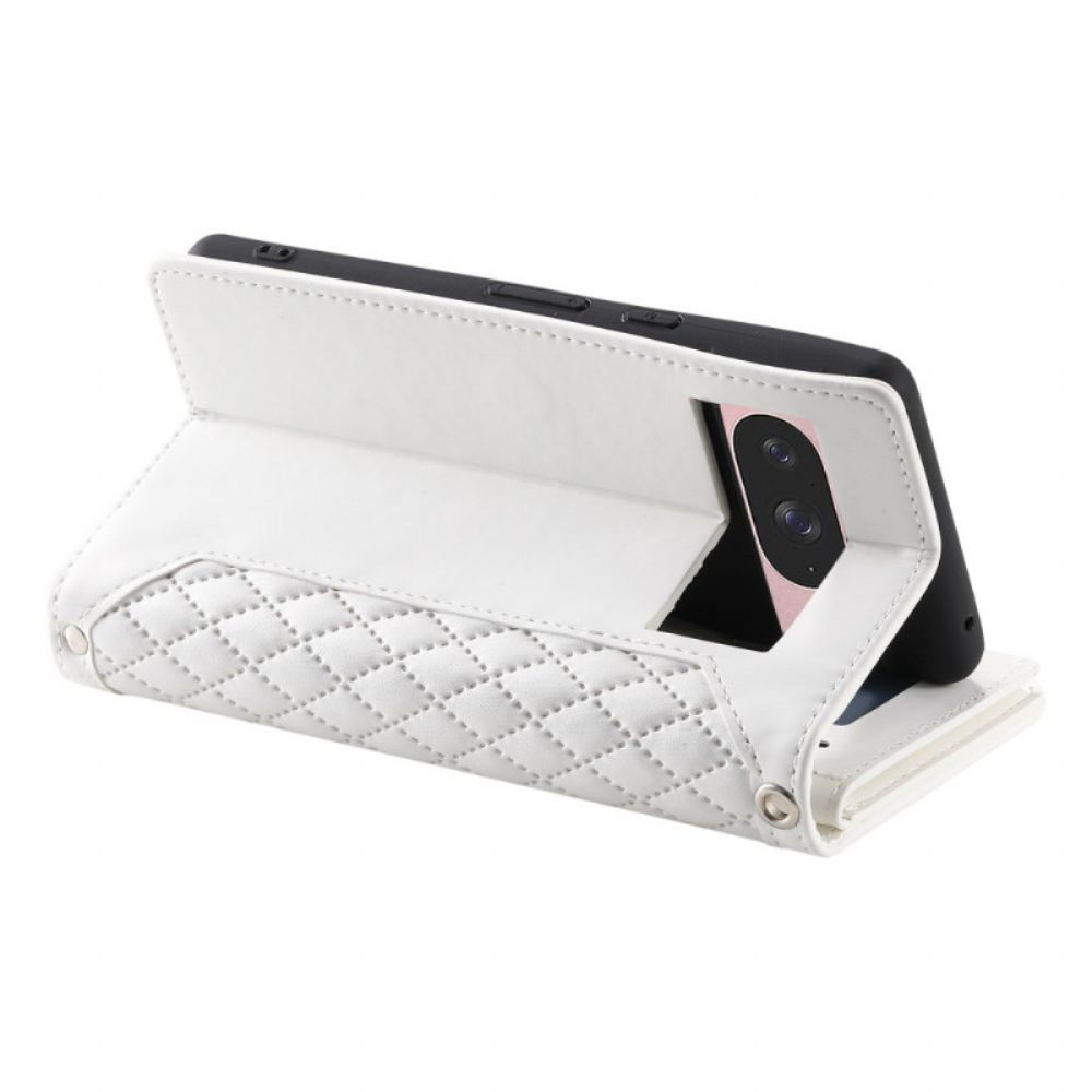 Leren Hoesje Voor Google Pixel 10 / 10 Pro Gewatteerde Stijl