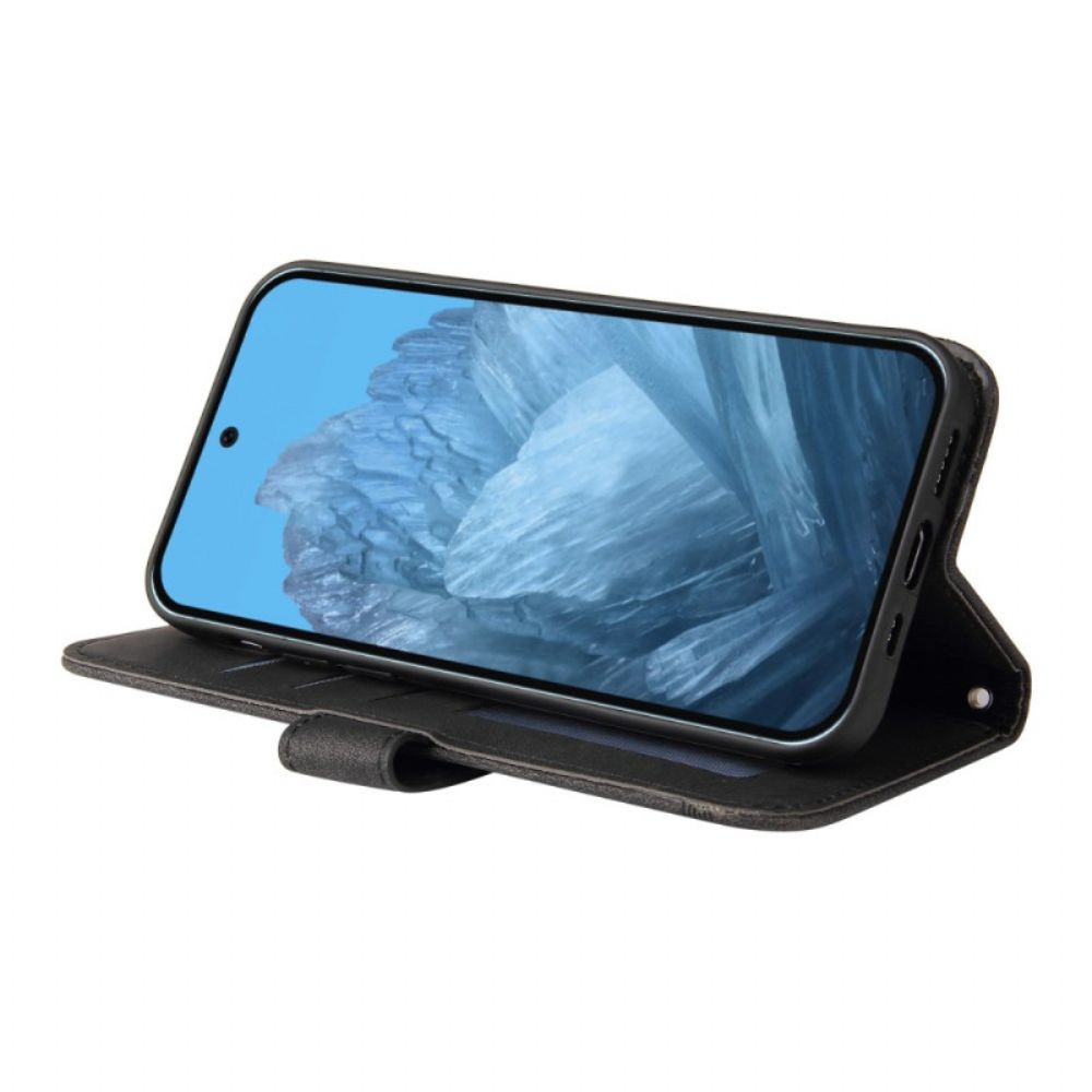 Leren Hoesje Voor Google Pixel 10 / 10 Pro Klinknagels En Bandje