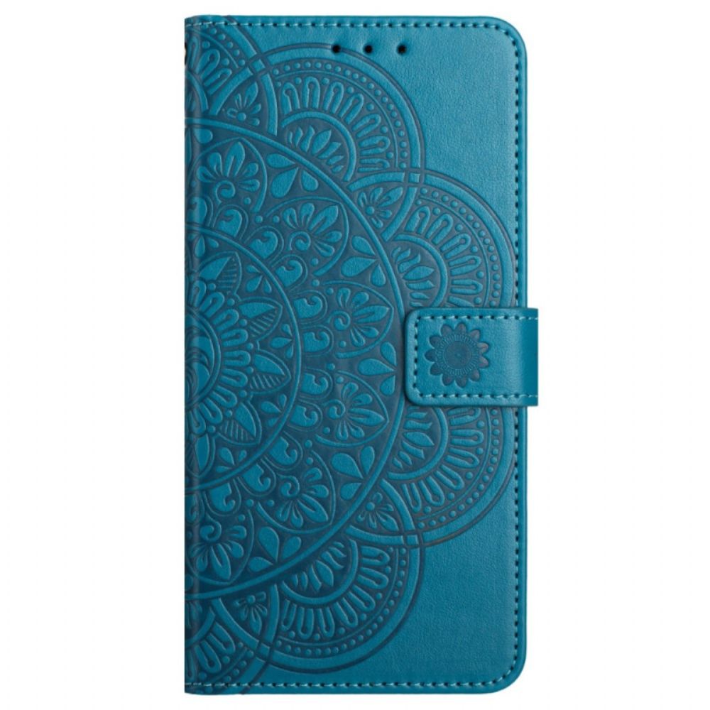 Flip Case Leren Xiaomi Redmi Note 13 4g Mandalaprint Met Riempje