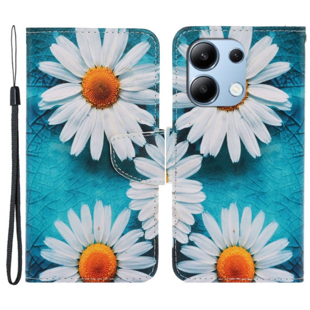 Folio-hoesje Xiaomi Redmi Note 13 4g Telefoonhoesje Bandchrysanten